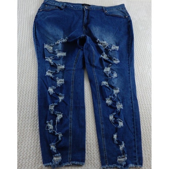 Ashley Stewart Denim - Ashley Stewart oedestruct denim  Jeans Size 28 New  Slim Stretchy